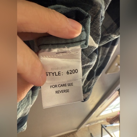 Five Brothers Button Up Long Sleeve Flannel Womans SZ XL Blue Plaid Pockets Fall - Picture 6 of 9